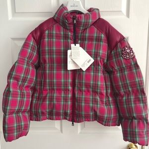 Moncler Pink Plaid Chou Coat Jacket 2 Medium